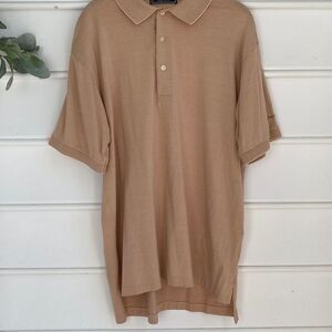 Burberrys Mens Striped Polo Shirt Medium Mauve /Cream‎